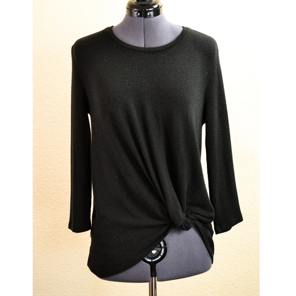 JUNE AND HUDSON Sweaters - Knot Front Sweater Knit Tee